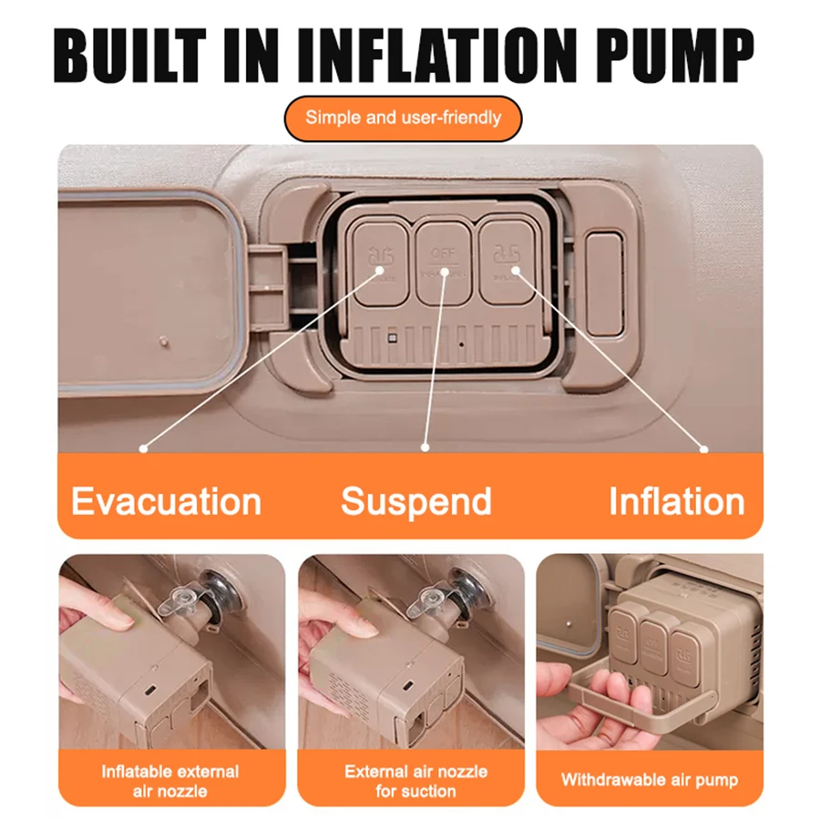 Matelas gonflable de camping avec pompe électrique intégrée – Image 4