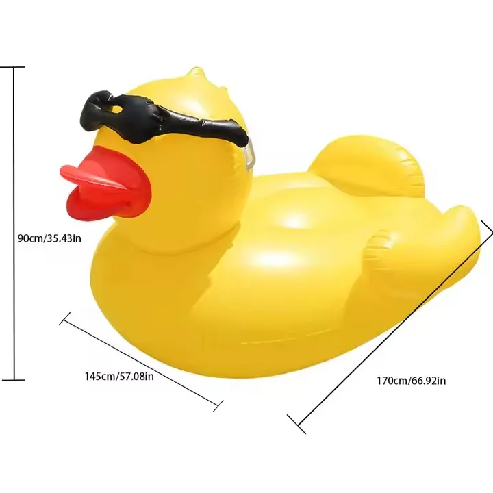 Bouée gonflable XXL canard jaune pour piscine – Image 5