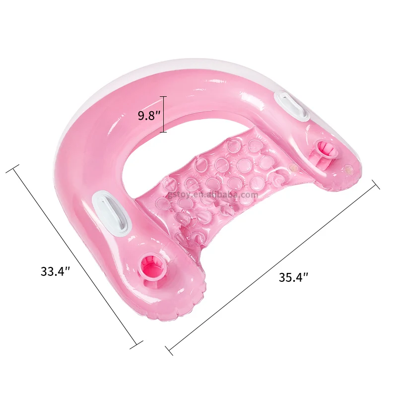Chaise gonflable de piscine avec poignées et porte-gobelet – Image 8