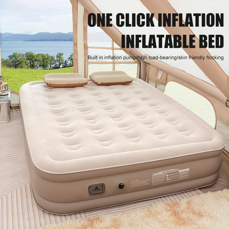 Matelas gonflable de camping avec pompe électrique intégrée