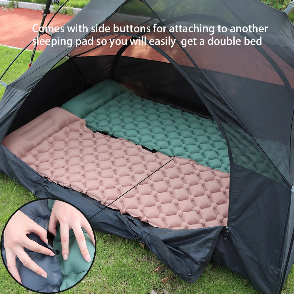 Matelas gonflable de camping avec oreiller intégré – Image 3