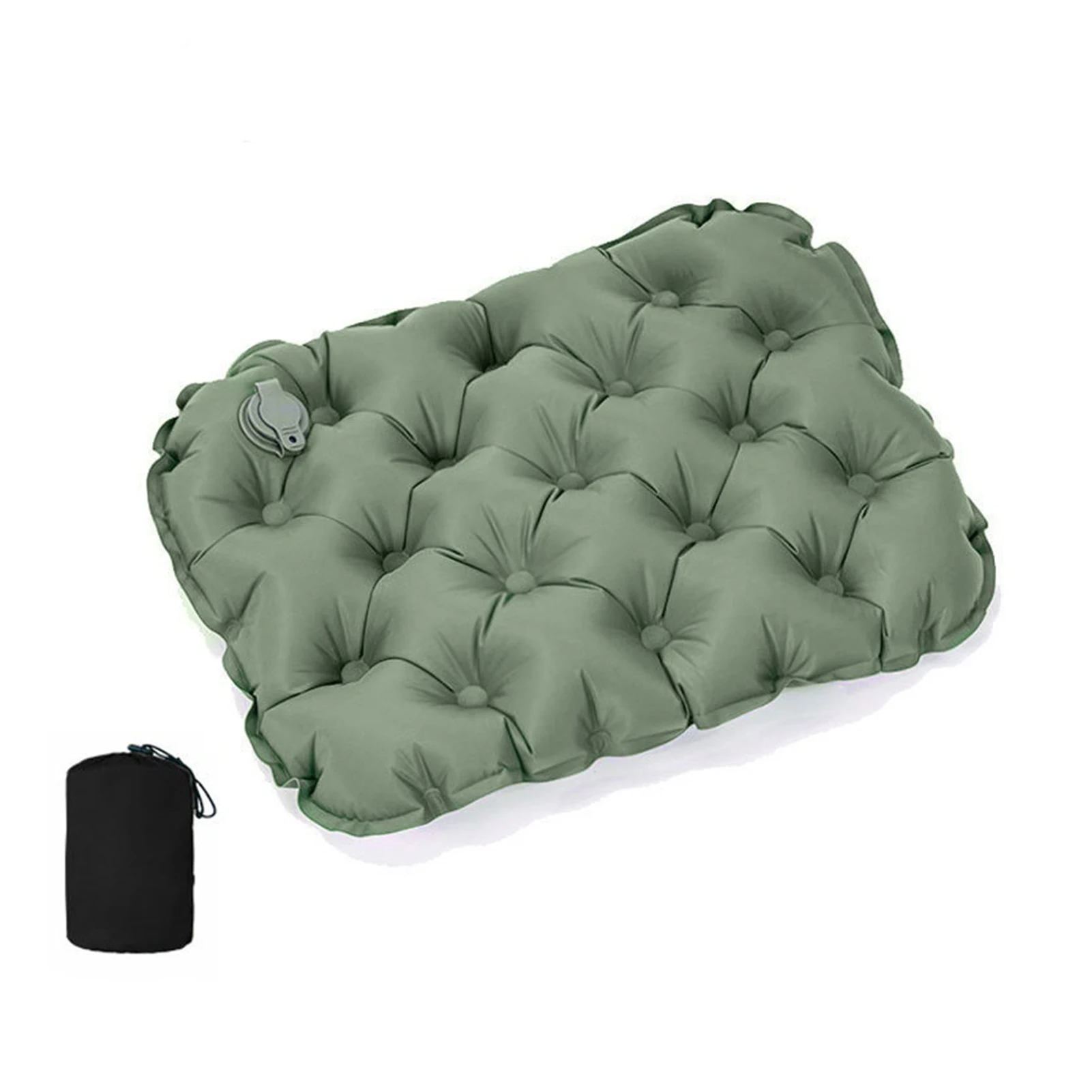 Coussin gonflable portable pour camping, voyage et intérieur Gris clair