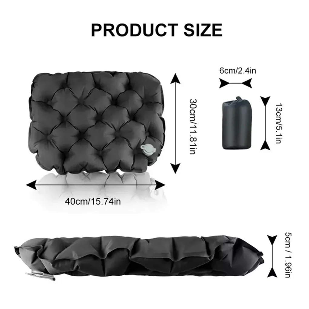 Coussin gonflable portable pour camping, voyage et intérieur Gris clair – Image 6