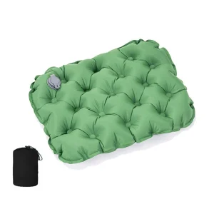 Coussin gonflable portable pour camping, voyage et intérieur Vert