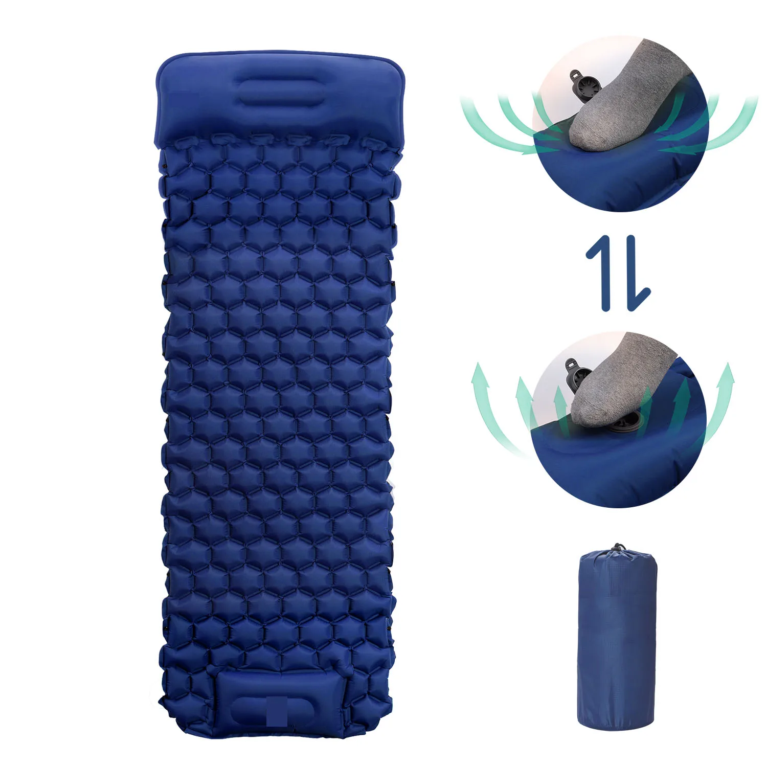 Matelas gonflable mono avec oreiller intégré – Image 7