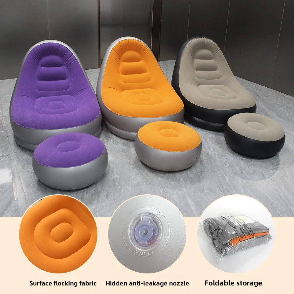 Fauteuil gonflable pliable moderne pour camping, plage et festivals – Image 3