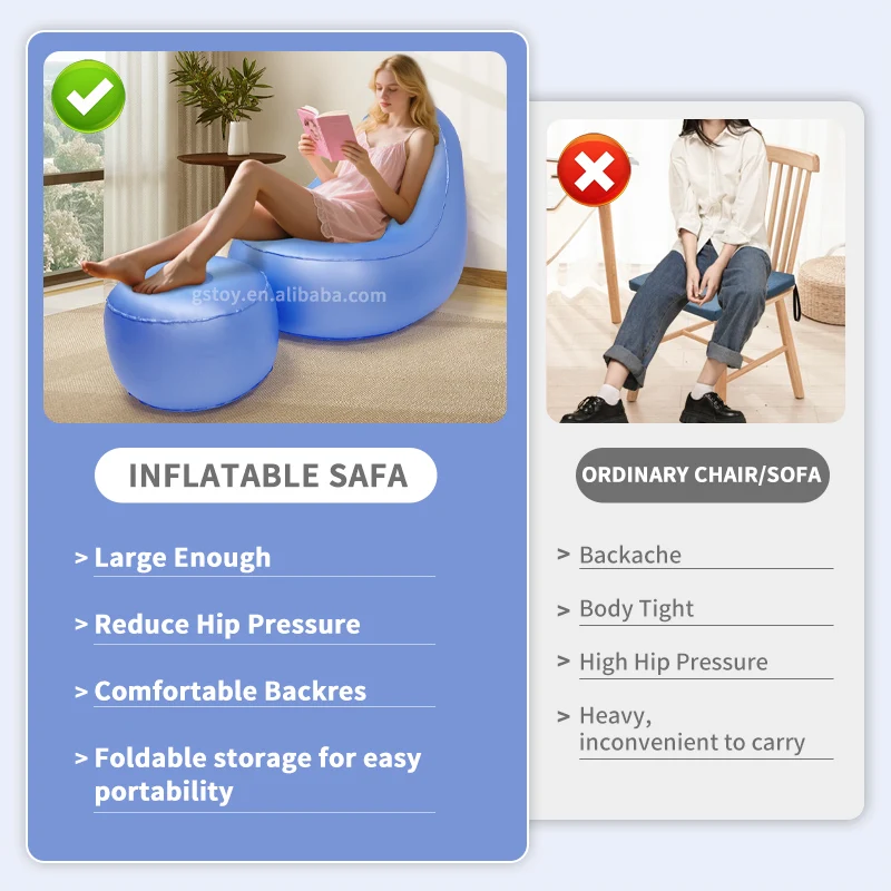 Canapé gonflable avec repose-pieds – Image 2