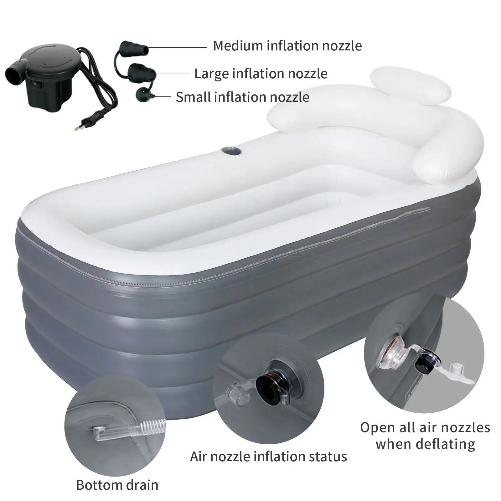 Baignoire gonflable pliable grand format – Image 2