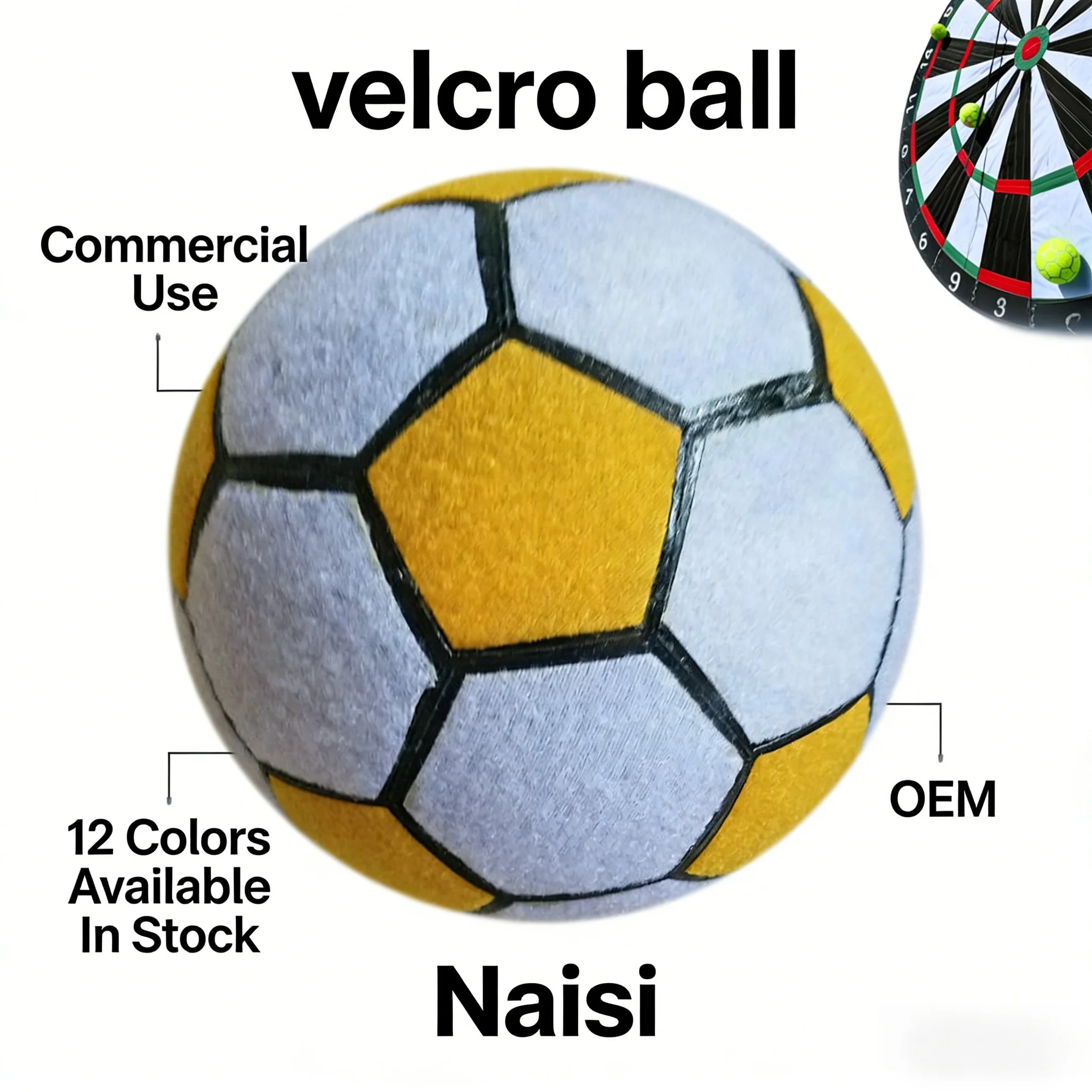 Ballon de foot adhésif pour cible gonflable