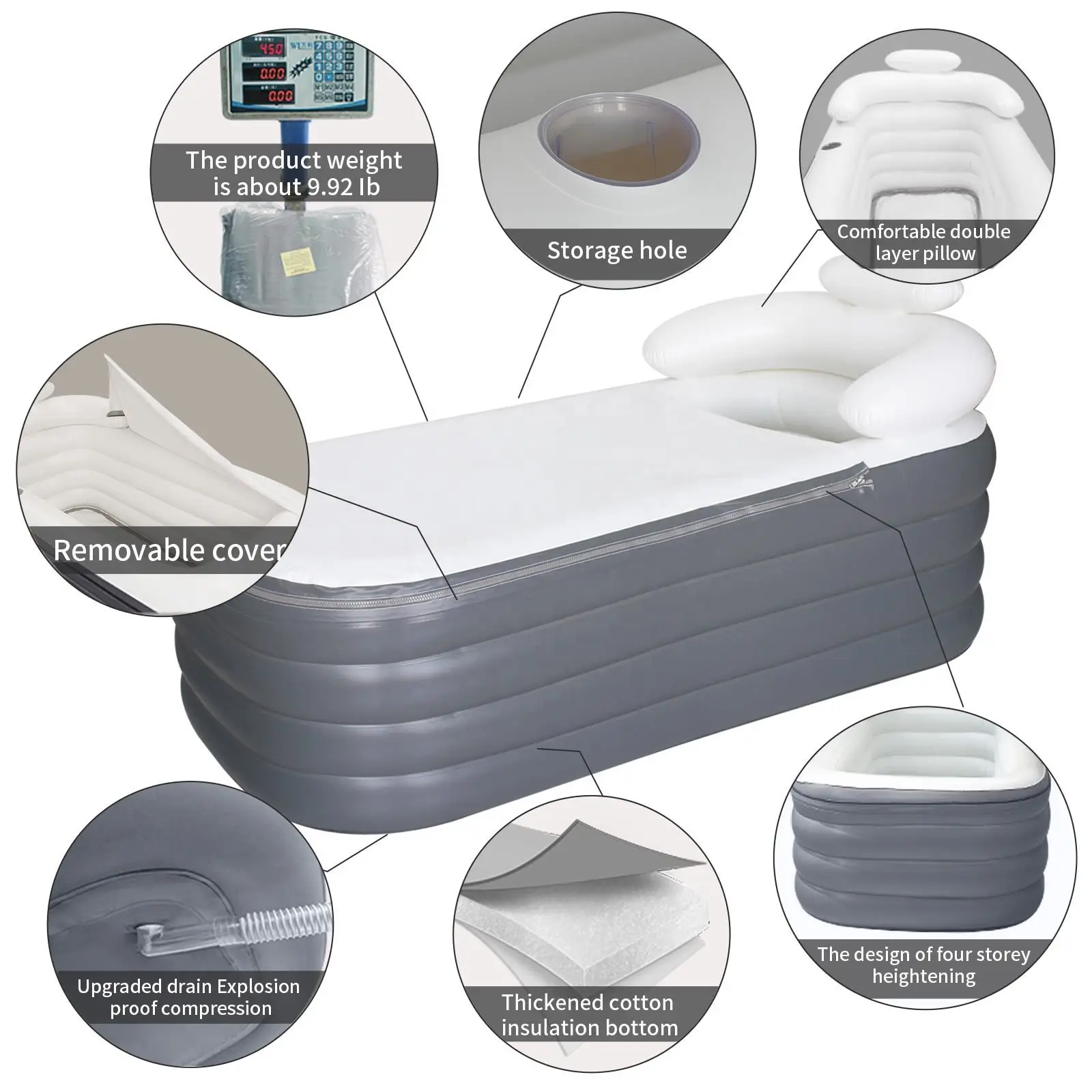 Baignoire gonflable pliable grand format – Image 3