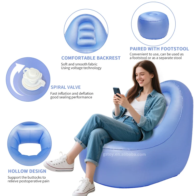 Canapé gonflable avec repose-pieds – Image 3
