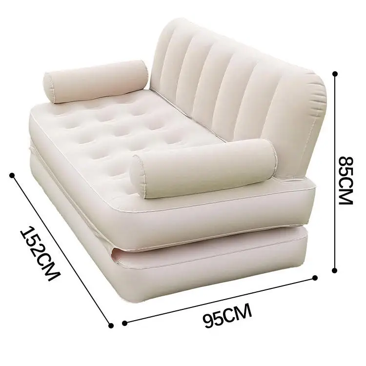 Canapé gonflable beige portable pour camping et détente en extérieur 195*100*65cm – Image 3