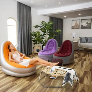 Fauteuil gonflable pliable moderne pour camping, plage et festivals