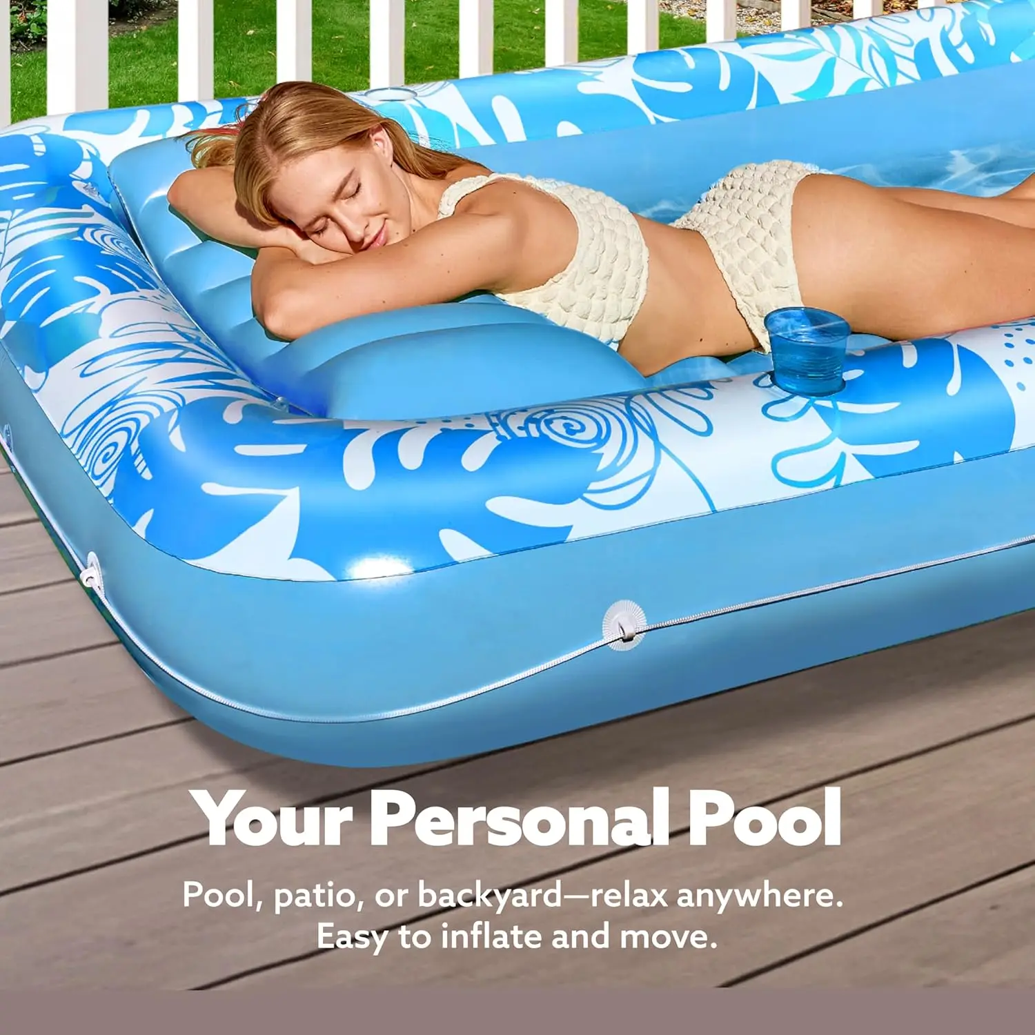 Matelas gonflable bleu adulte | Gonflissimo – Image 3