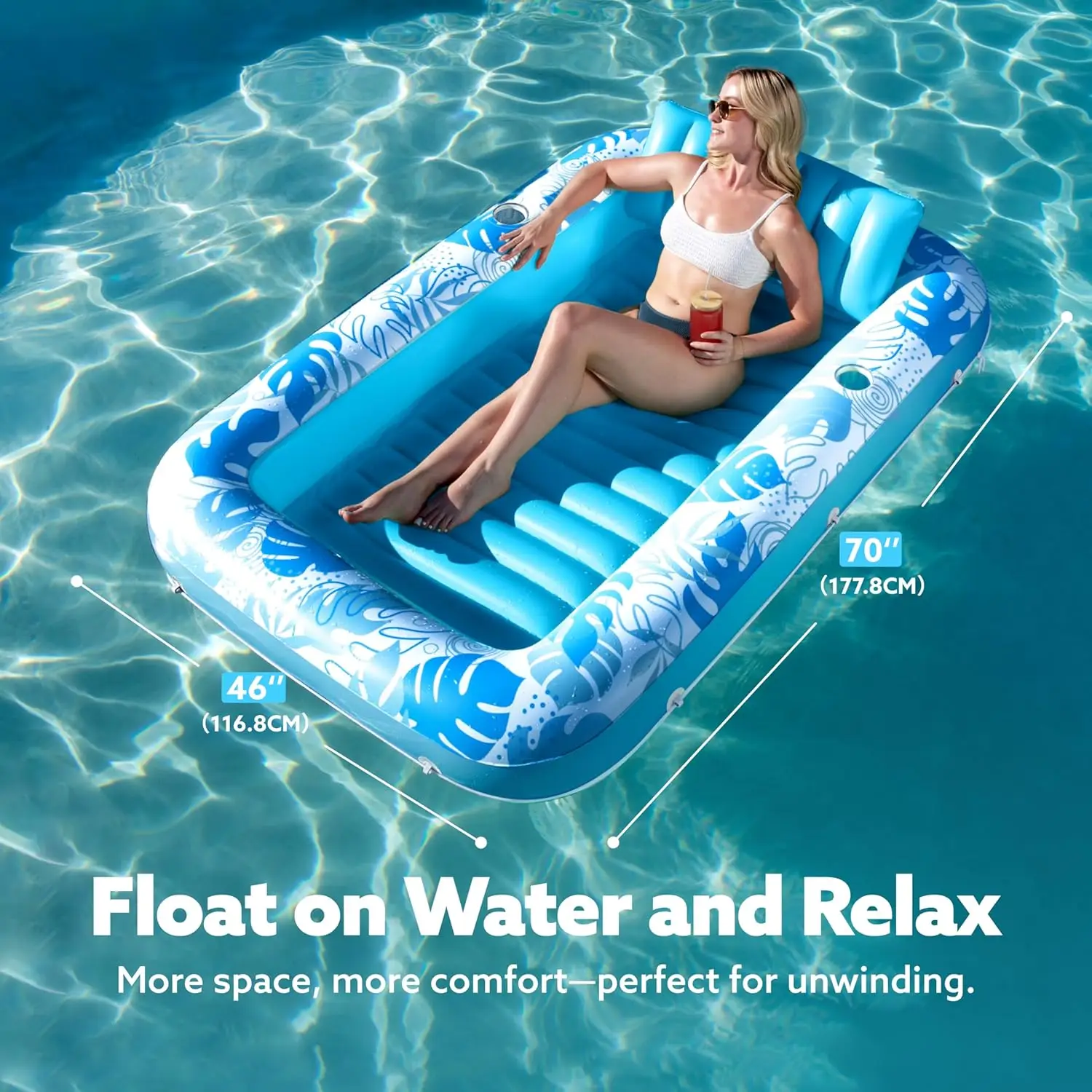 Matelas gonflable bleu adulte | Gonflissimo – Image 4
