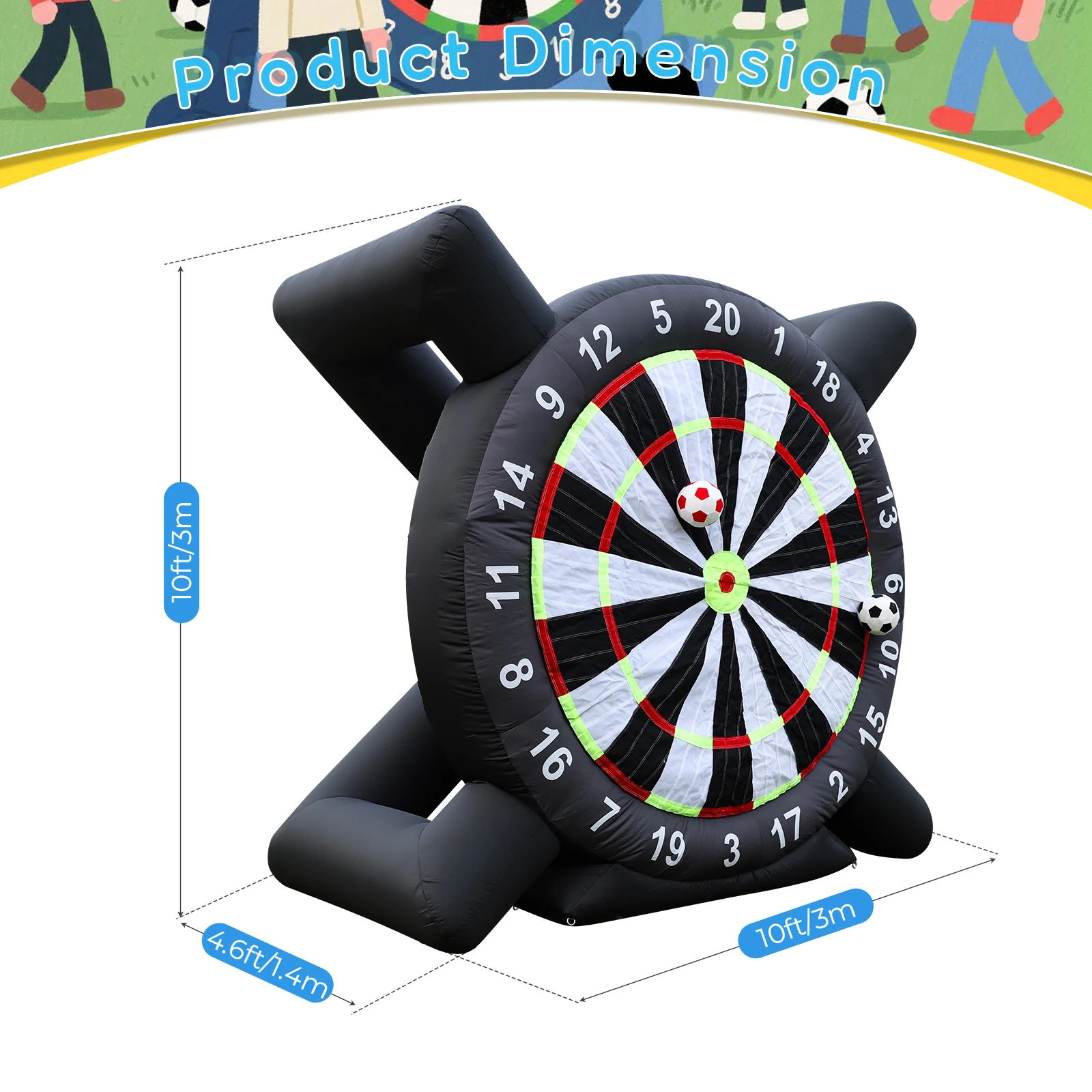 Jeu de fléchettes géant gonflable football pour événements en plein air – Image 7
