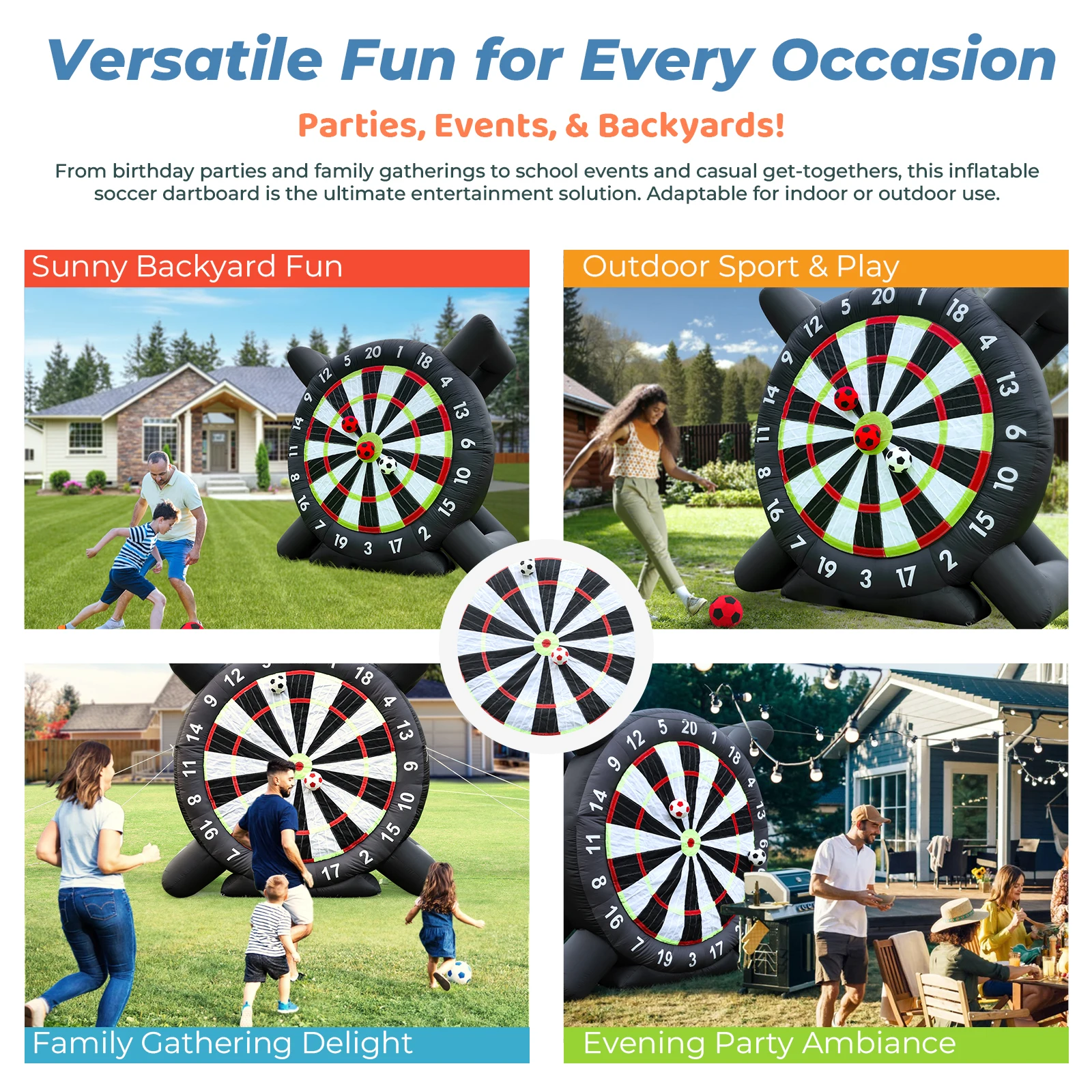 Jeu de fléchettes géant gonflable football pour événements en plein air – Image 3