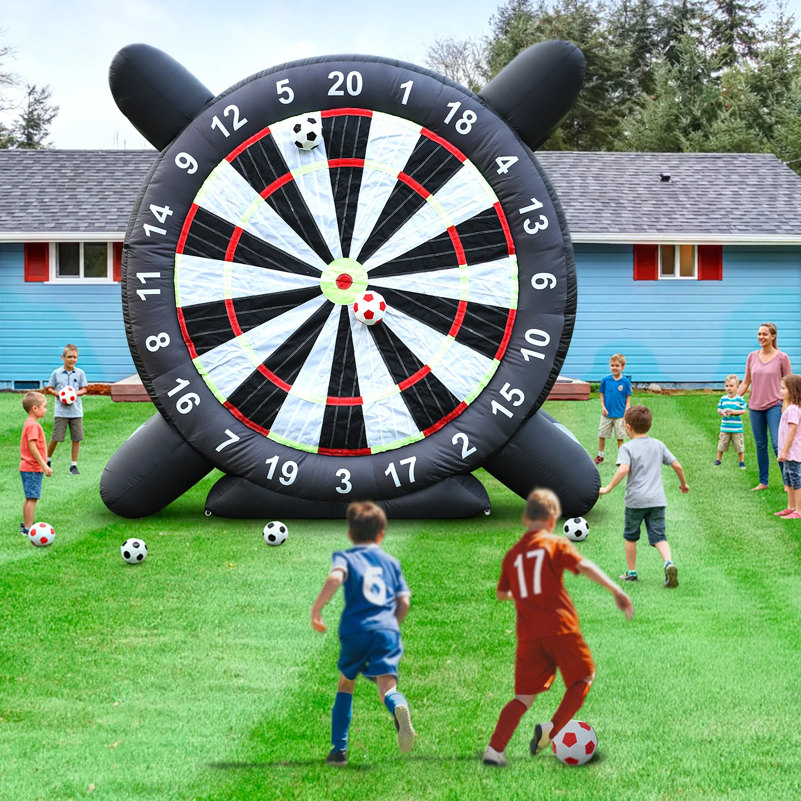 Jeu de fléchettes géant gonflable football pour événements en plein air