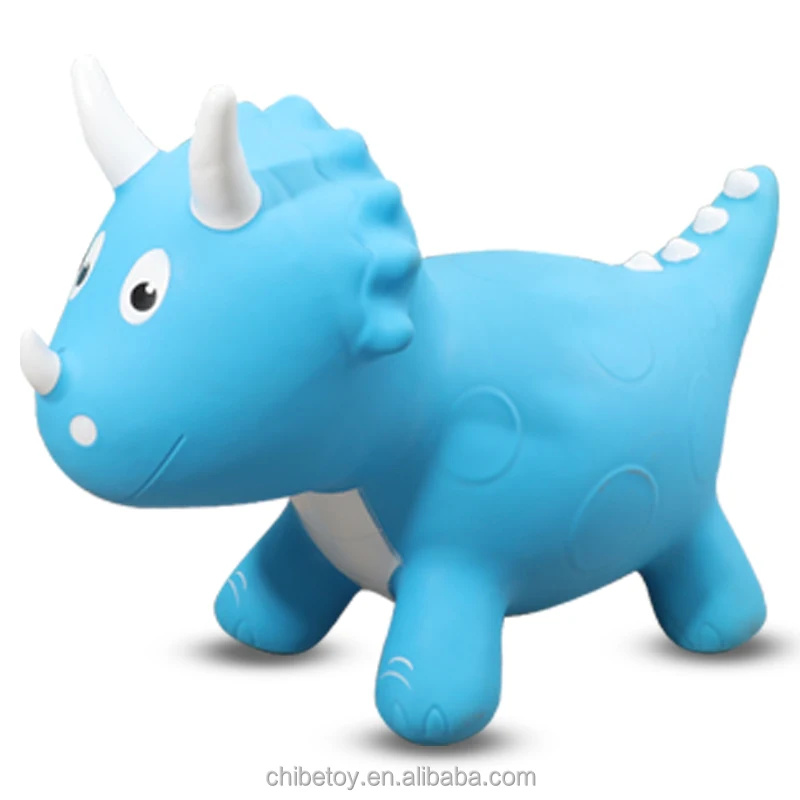 Jouet gonflable sauteur dinosaure bleu pour enfant