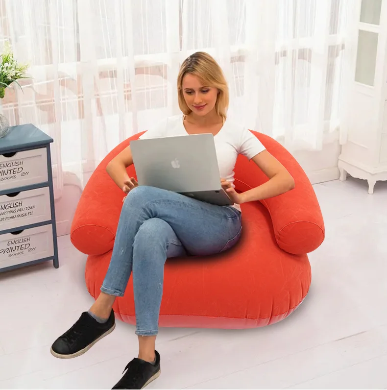 Fauteuil gonflable en U Lazy Sofa pour intérieur et extérieur Rouge – Image 28
