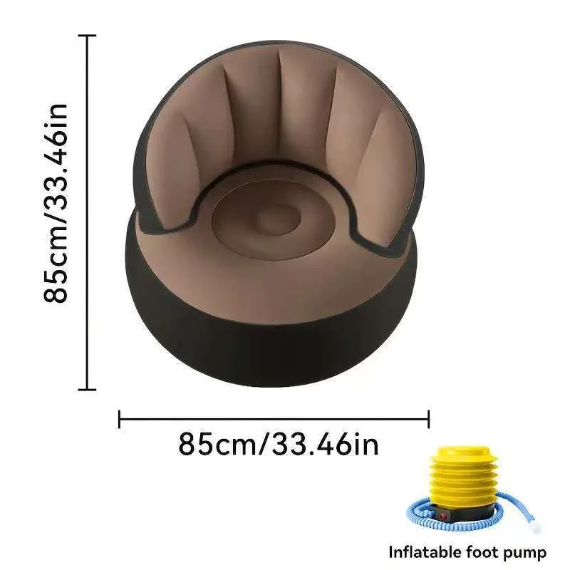 Canapé Gonflable avec Dossier pour Camping Intérieur et Extérieur Rouge – Image 9