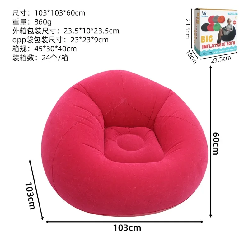 Fauteuil gonflable en U Lazy Sofa pour intérieur et extérieur Rouge – Image 12