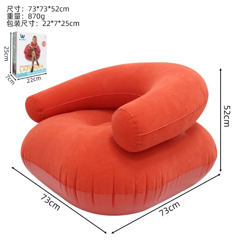 Fauteuil gonflable en U Lazy Sofa pour intérieur et extérieur Rouge – Image 9