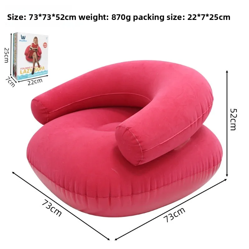 Sofa gonflable en U confortable et portable pour intérieur et extérieur Beige – Image 6