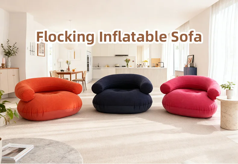 Fauteuil gonflable en U Lazy Sofa pour intérieur et extérieur Rouge – Image 21