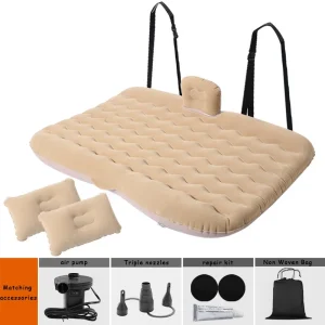 Matelas gonflable voiture universel pour voyage et camping Beige