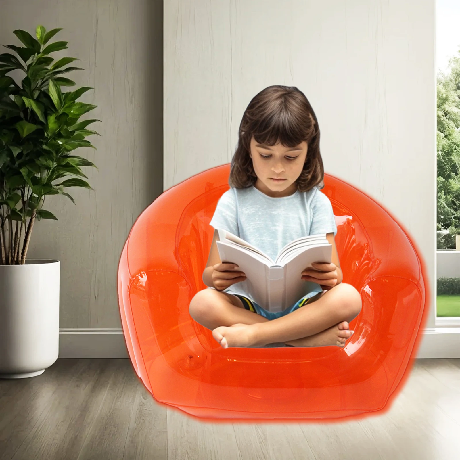 Fauteuil gonflable transparent en PVC pour intérieur et extérieur – Image 4