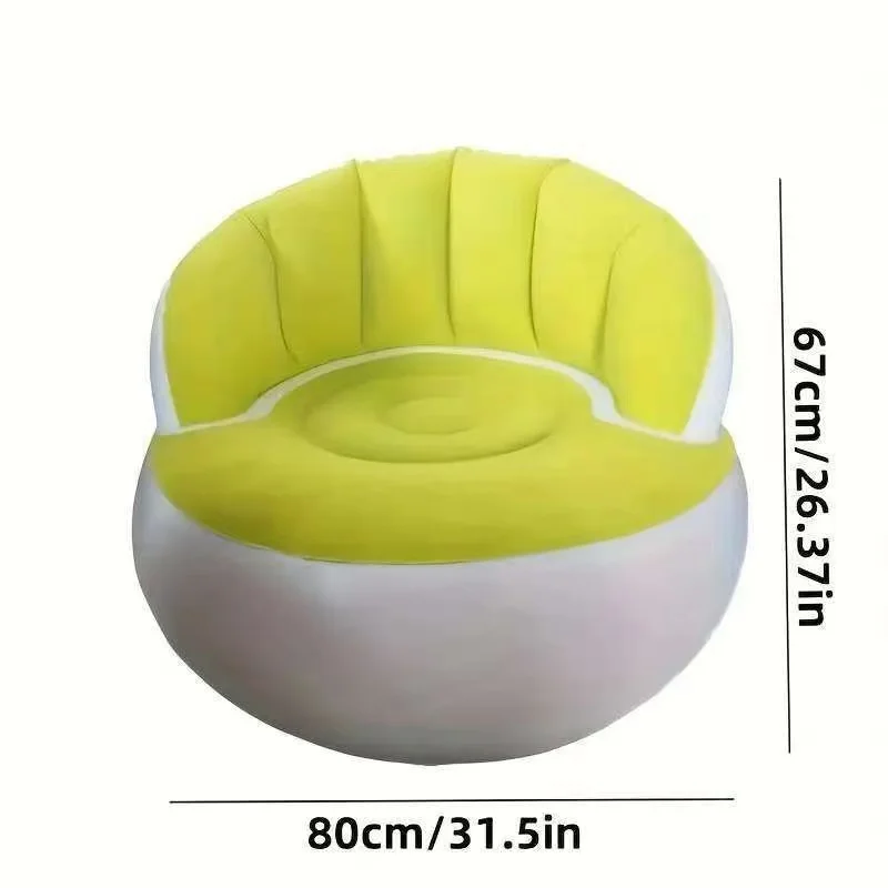 Canapé gonflable avec dossier pour intérieur et extérieur Vert – Image 6