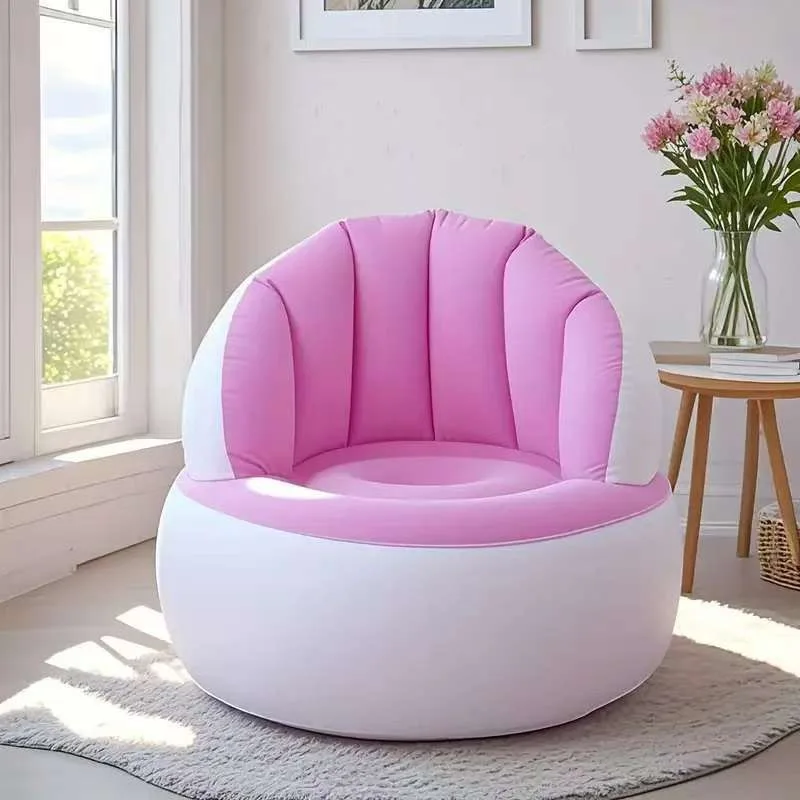 Canapé Gonflable avec Dossier pour Camping Intérieur et Extérieur Rouge – Image 2