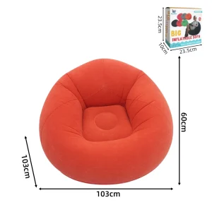 Fauteuil Gonflable Sphérique Design pour Intérieur et Extérieur Rouge