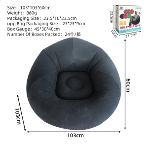 Fauteuil gonflable sphérique pour intérieur et extérieur Bleu