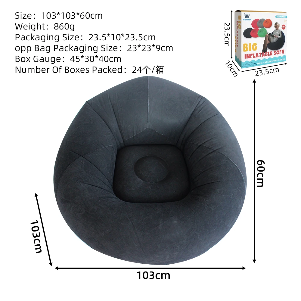 Fauteuil Gonflable Sphérique Design pour Intérieur et Extérieur Rouge – Image 12