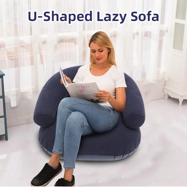 Fauteuil gonflable en U Lazy Sofa pour intérieur et extérieur Rouge – Image 24