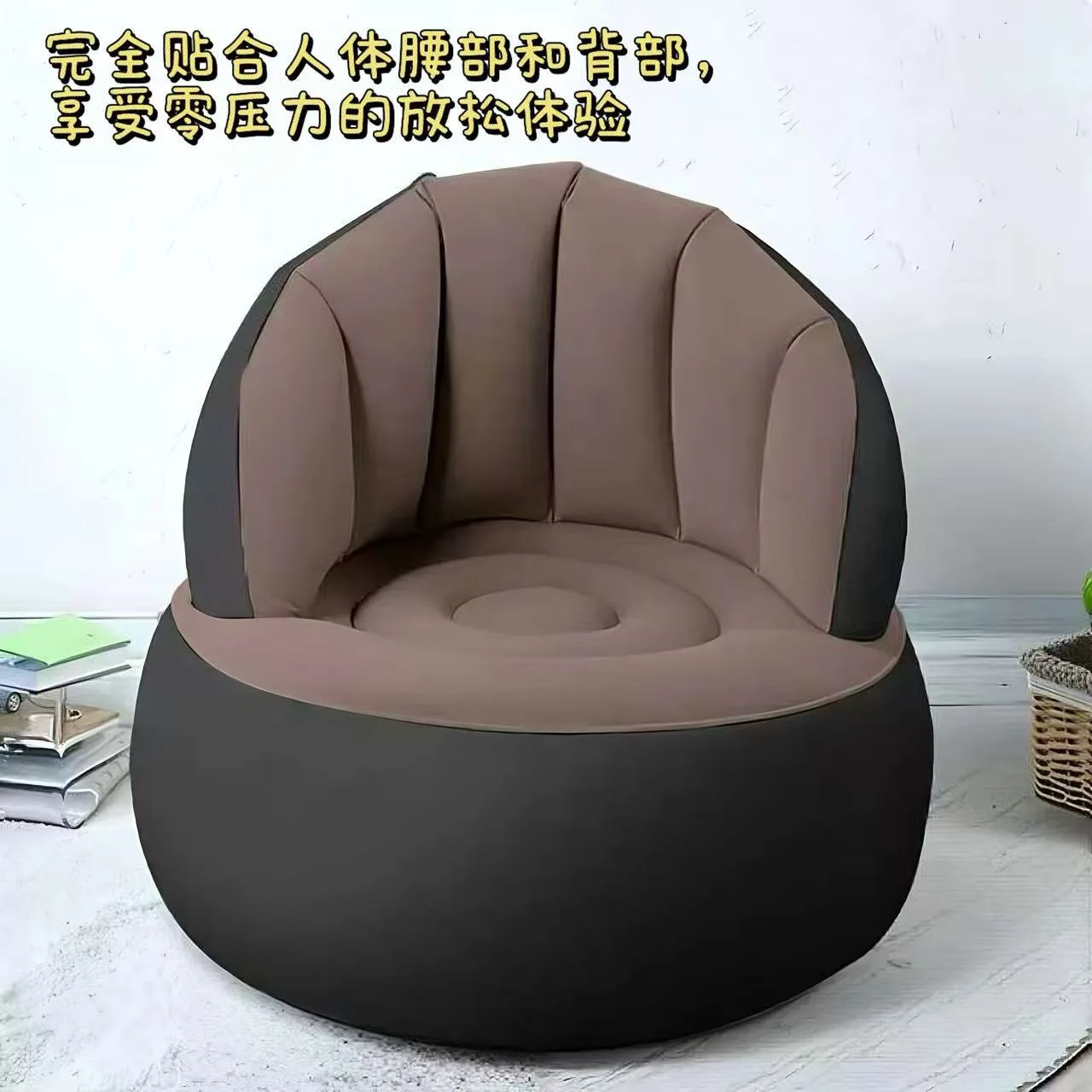 Canapé Gonflable avec Dossier pour Camping Jardin et Maison Rose – Image 11
