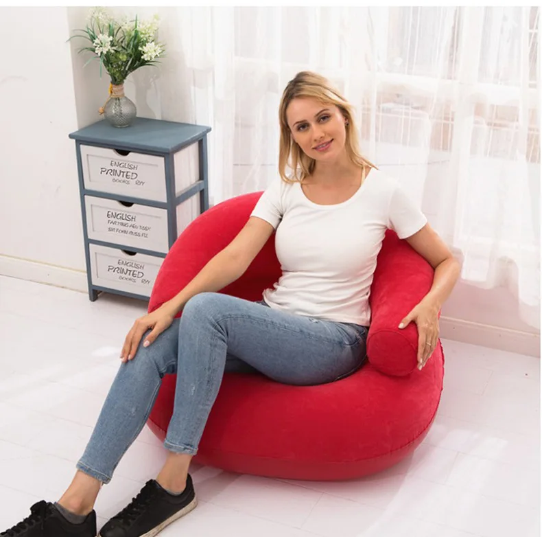 Fauteuil gonflable en U Lazy Sofa pour intérieur et extérieur Rouge – Image 23