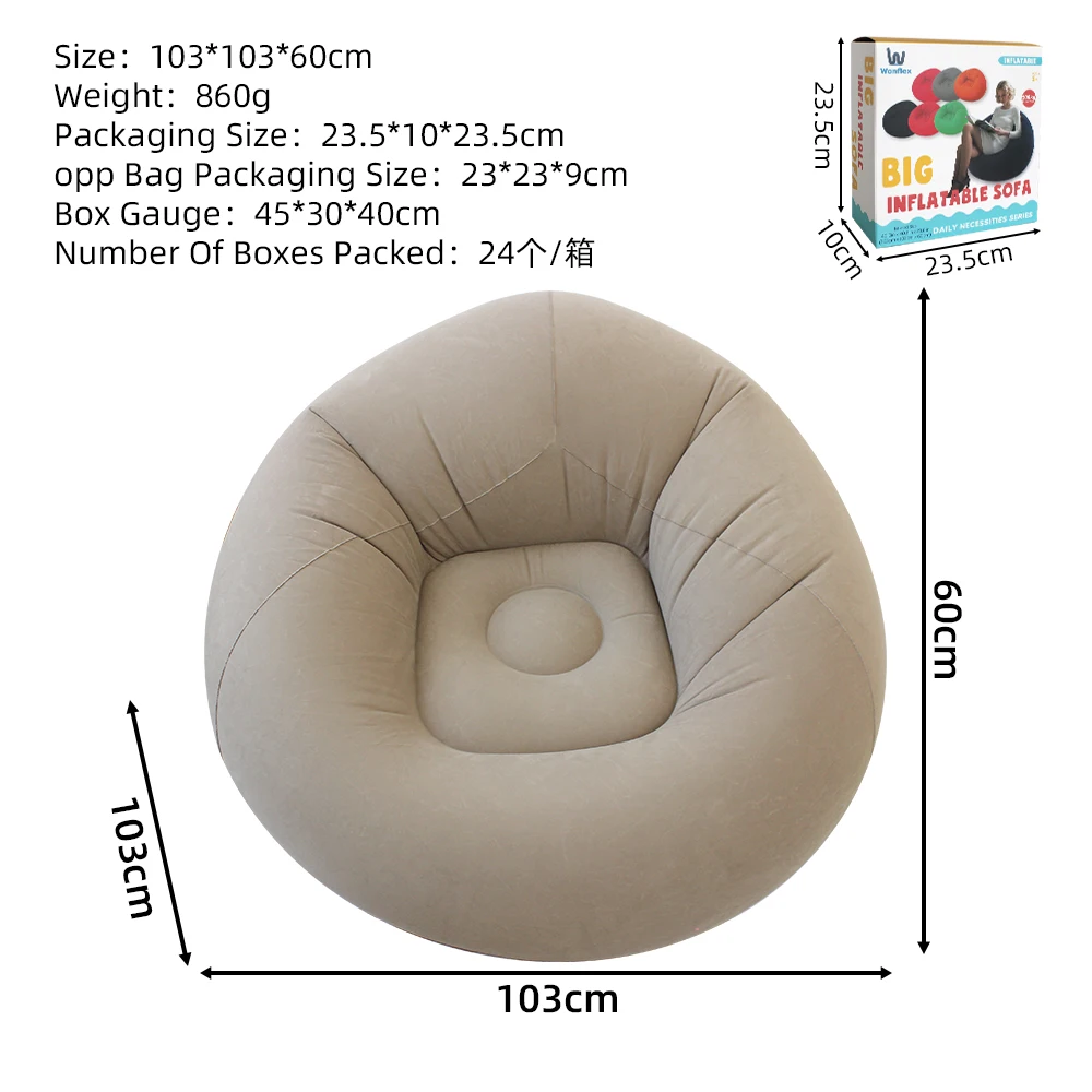 Fauteuil Gonflable Sphérique Design pour Intérieur et Extérieur Rouge – Image 9