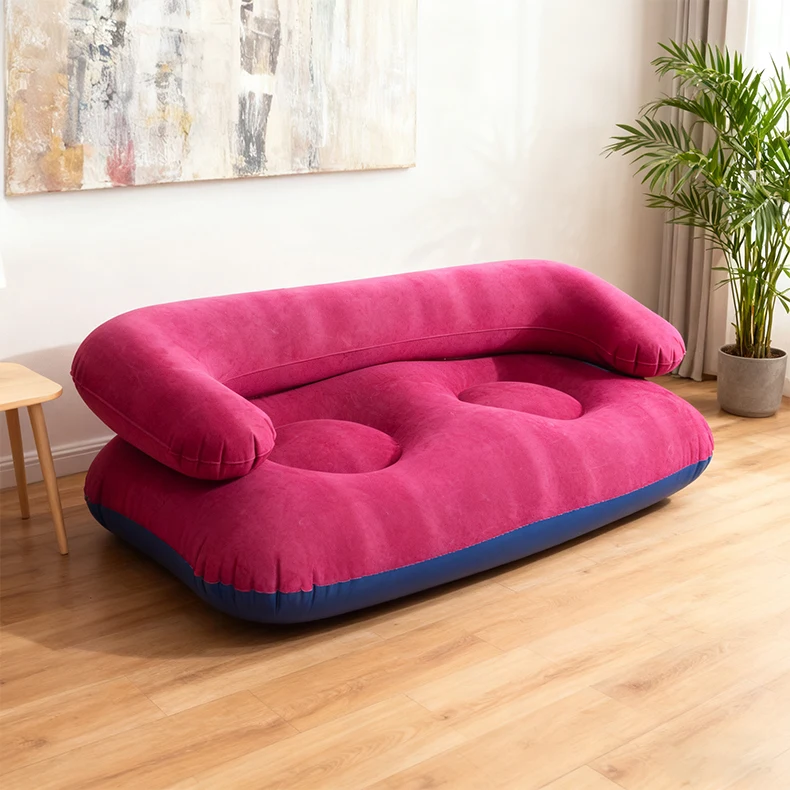 Canapé gonflable bordeaux double floqué Rouge – Image 6