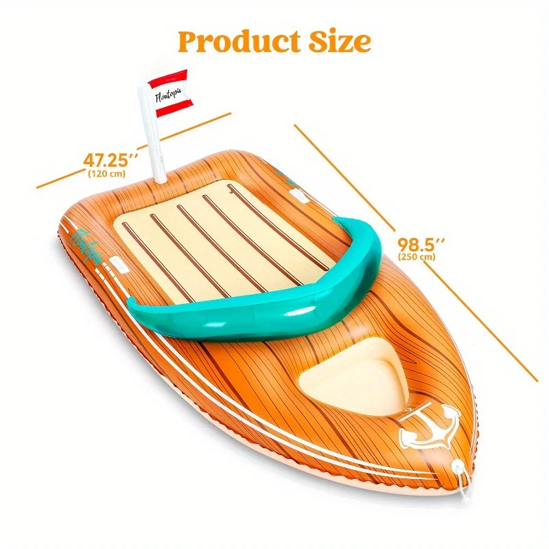 Bouée géante bateau avec rafraîchisseur pour piscine et plage – Image 6