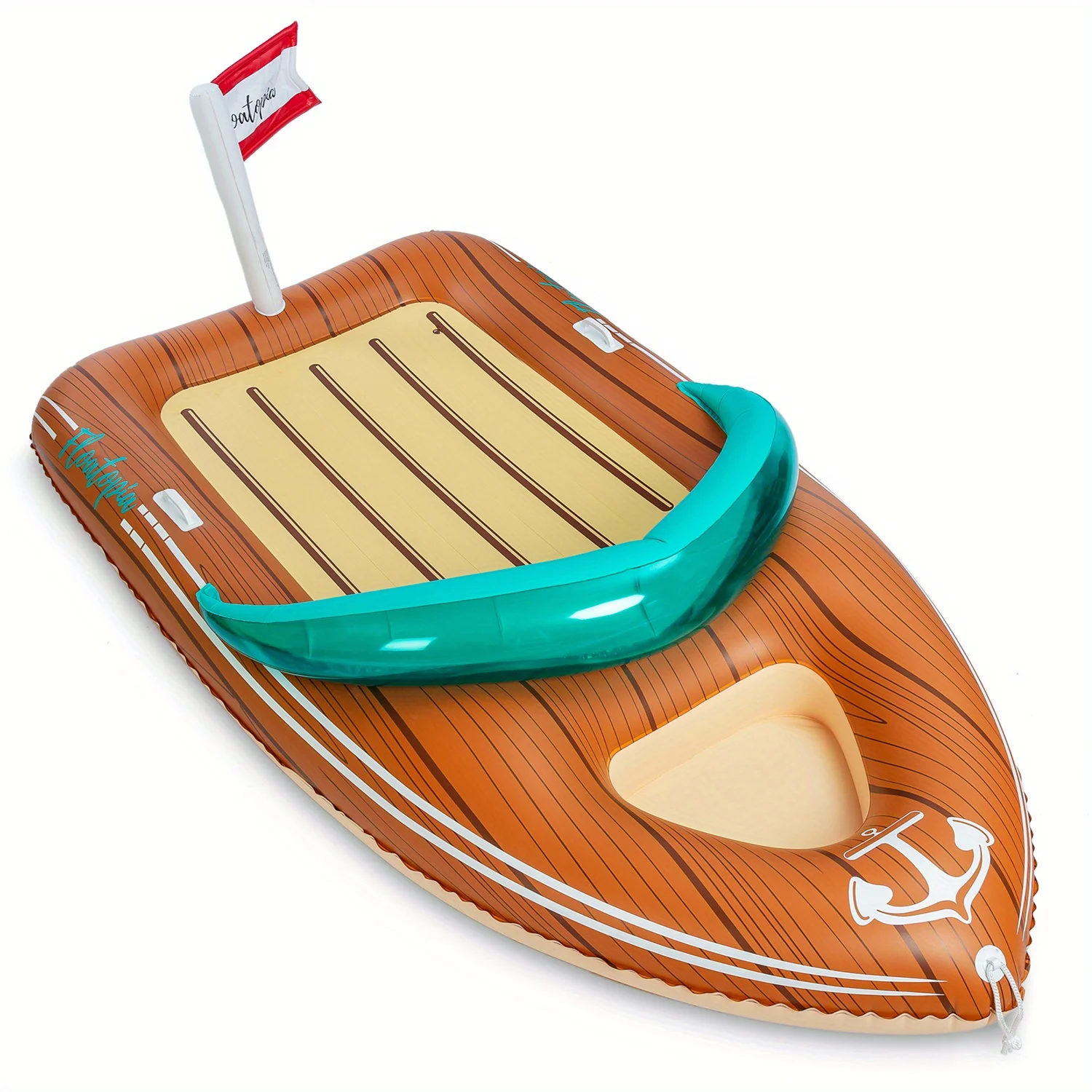 Bouée géante bateau avec rafraîchisseur pour piscine et plage – Image 9