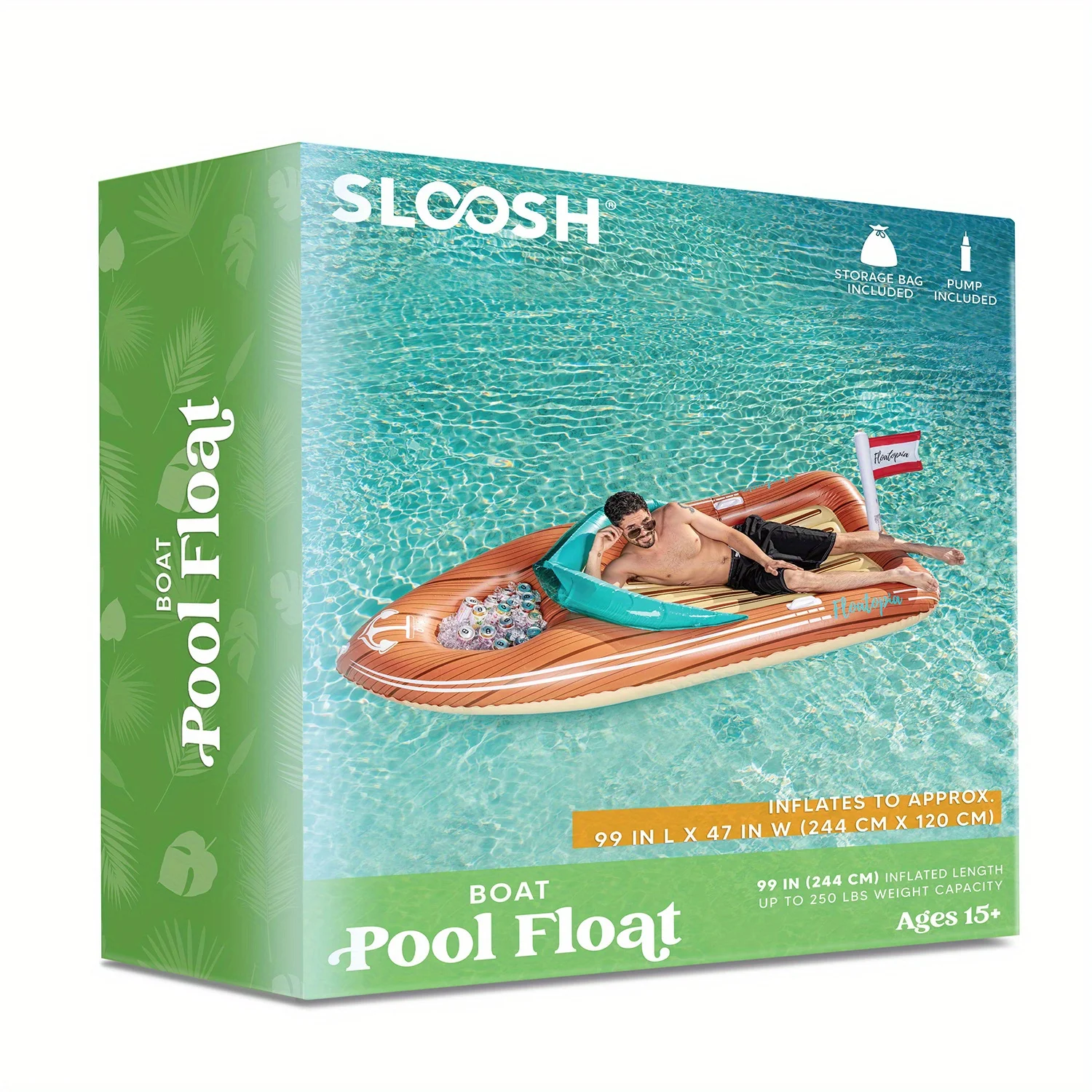 Bouée géante bateau avec rafraîchisseur pour piscine et plage – Image 15