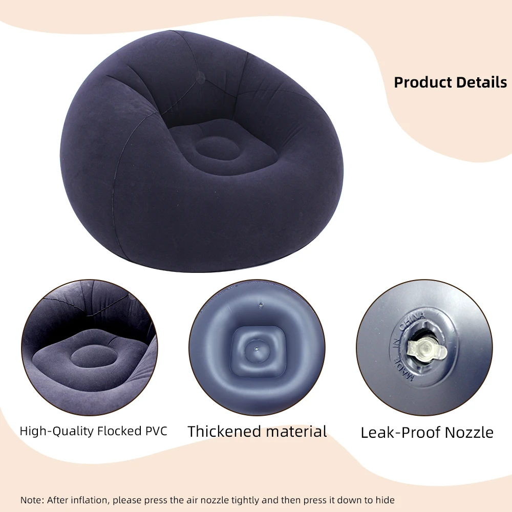 Fauteuil gonflable sphérique pour intérieur et extérieur Bleu – Image 5