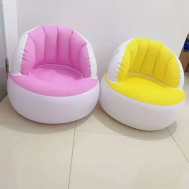 Canapé Gonflable avec Dossier pour Camping Jardin et Maison Rose – Image 4