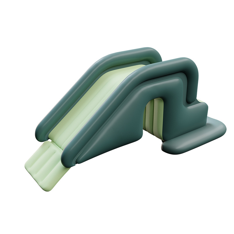 Parc aquatique vert gonflable avec toboggan – Image 3