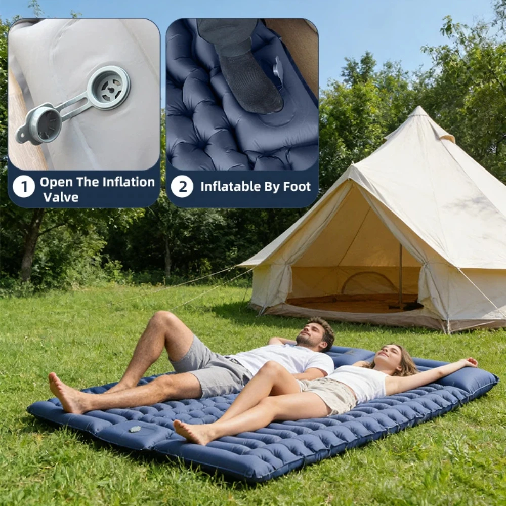 Matelas Gonflable 2 Personnes Compact avec Pompe Intégrée
