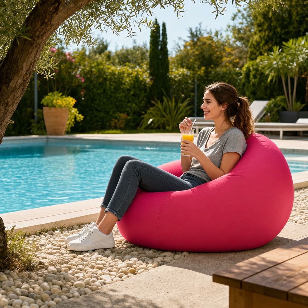 Fauteuil gonflable sphérique confortable pour intérieur et extérieur