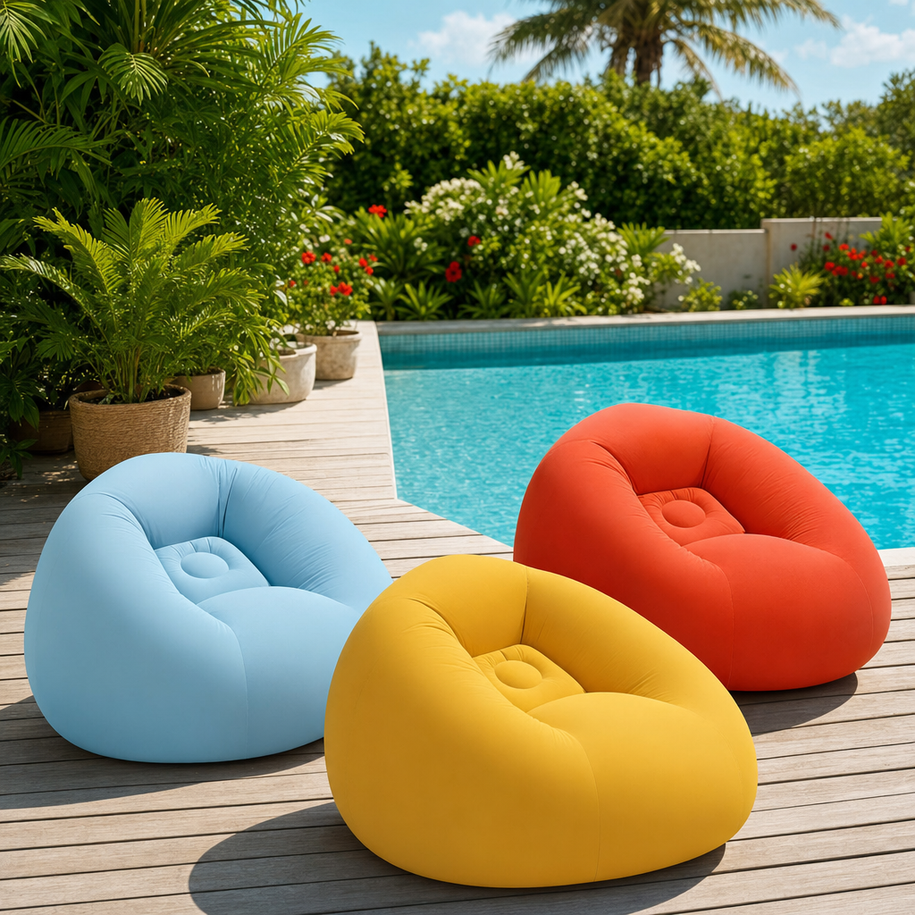 Fauteuil gonflable sphérique confortable pour intérieur et extérieur